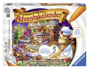 Der Tiptoi Adventskalender 2015 von Ravensburger erzählt eine Geschichte aus der Weihnachtsbäckerei.