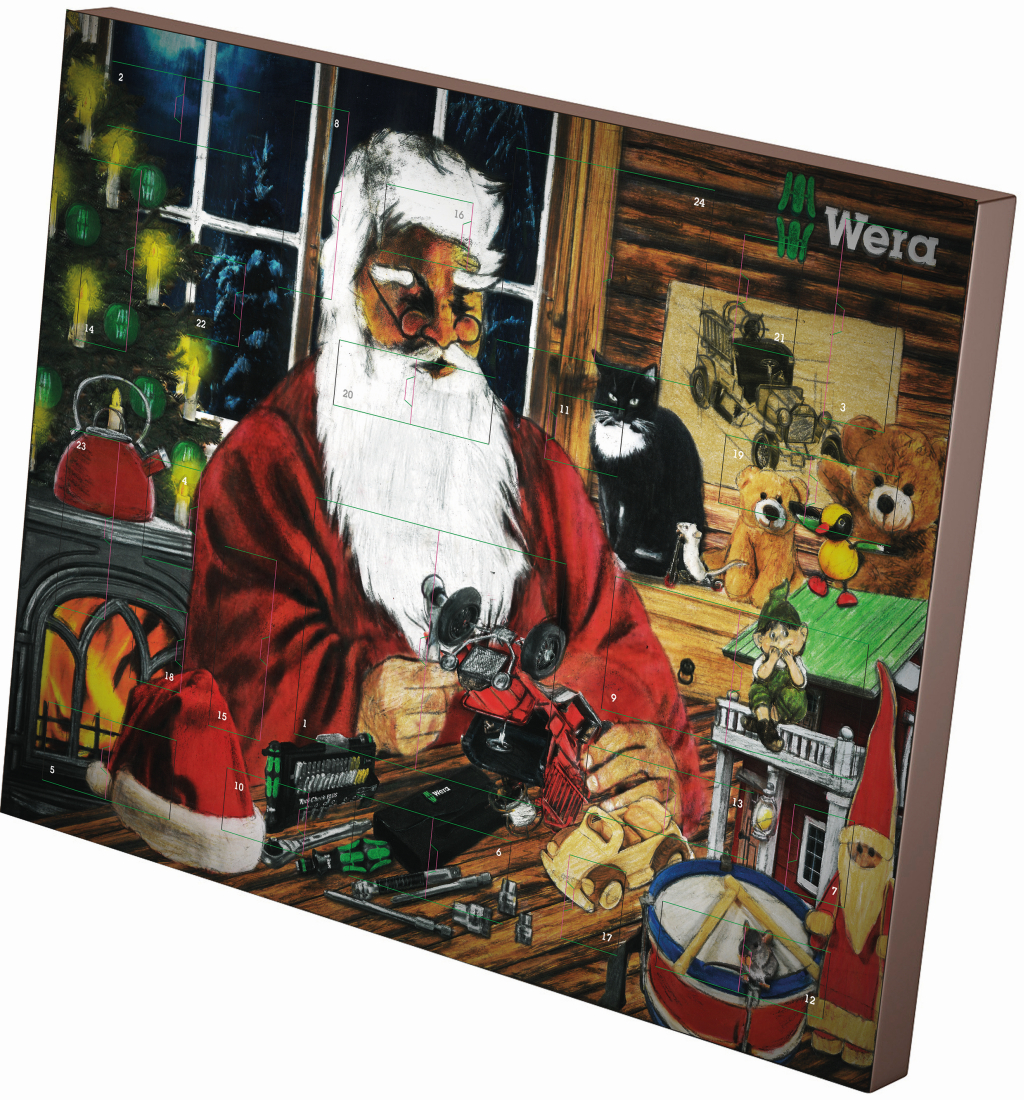24 hochwertige Werkzeuge von WERA befinden sich in diesem Adventskalender für Männer.