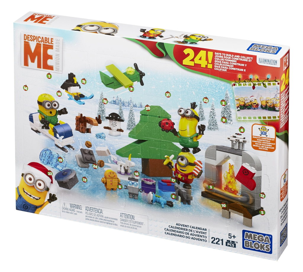 Der Minions Adventskalender 2015 enthält über 200 Mega Bloks-Bauteile.