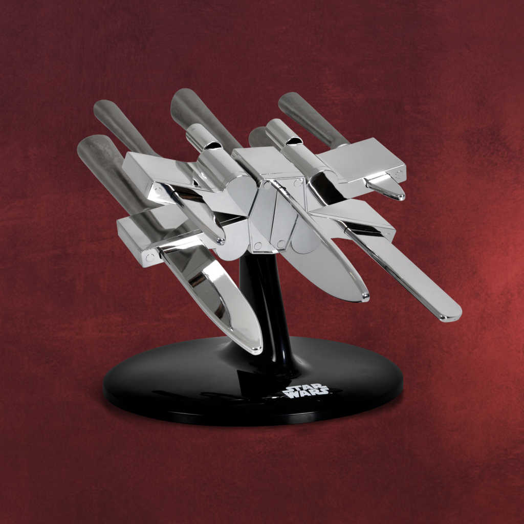 Ja, dieser X-Wing ist tatsächlich ein Messerblock - eine tolle Geschenkidee für Fans von Star Wars Episode 7 (Foto: Elbenwald)