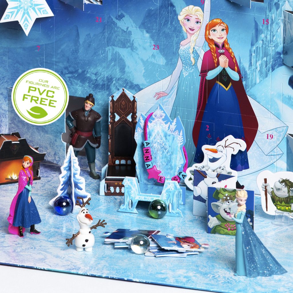 Der Eiskönigin Adventskalender 2016 von Bullyland bezaubert mit Glitter-Figuren von Elsa und Anna.