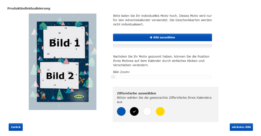 Auf der IKEA-Website können Sie Ihren IKEA Adventskalender 2016 individuell gestalten.